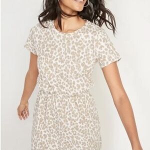 OLD NAVY ◇ Waist-Defined Short-Sleeve Slub-Knit Mini T-Shirt Dress ◇ Large ◇ NWT